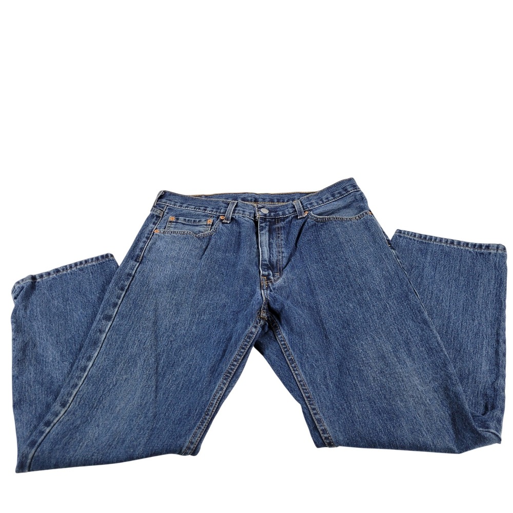 Levi Strauss 505 Mens‎ Jeans Blue Wash Straight Fit W36 L30